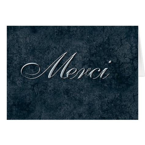 French Thank You - Merci in Blue Card | Zazzle