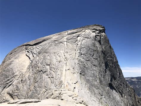 Slightly intimidating view of the Half Dome hike Yosemite Mountains ...