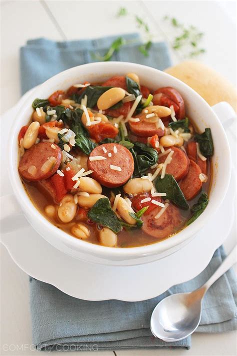 Smoked Sausage, Spinach and White Bean Soup – The Comfort of Cooking