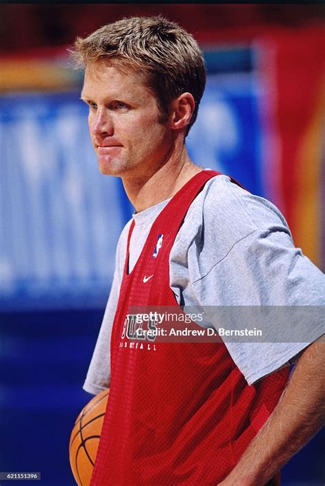 Steve Kerr of the Chicago Bulls looks on as part of the 1997... News ...