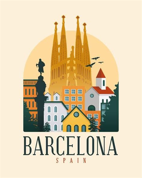 Barcelona Print Cataluña Poster Spain Poster Travel - Etsy | Barcelona print, Retro travel ...