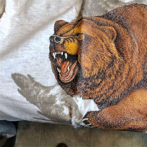 NOS Wildlife Grizzly Bear Graphic T Shirt XL - Gem