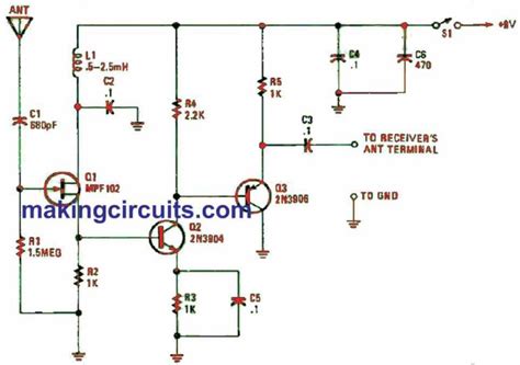 Antenna Booster Amplifier Circuits