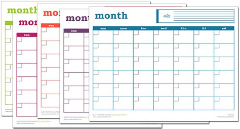 Blank Monthly Calendar - Excel Template | Excel calendar, Blank monthly ...