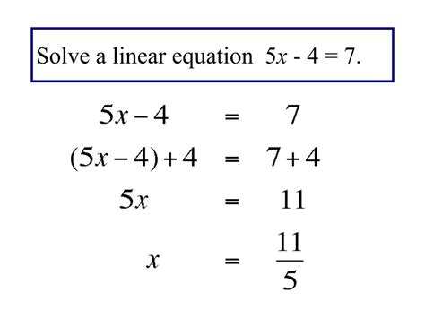 Solving Linear Equations 63C