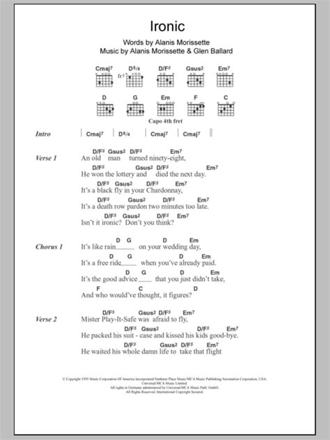 Ironic by Alanis Morissette - Guitar Chords/Lyrics - Guitar Instructor