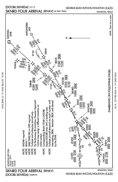 KIAH SKNRD FOUR (RNAV) (STAR) FlightAware