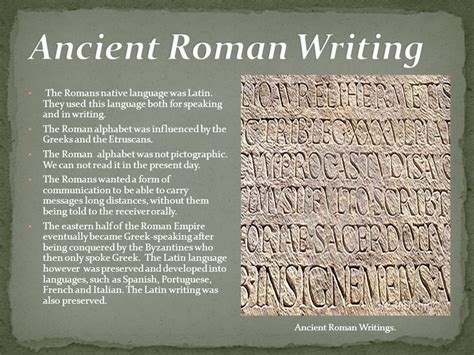 Ancient Roman Language And Writing