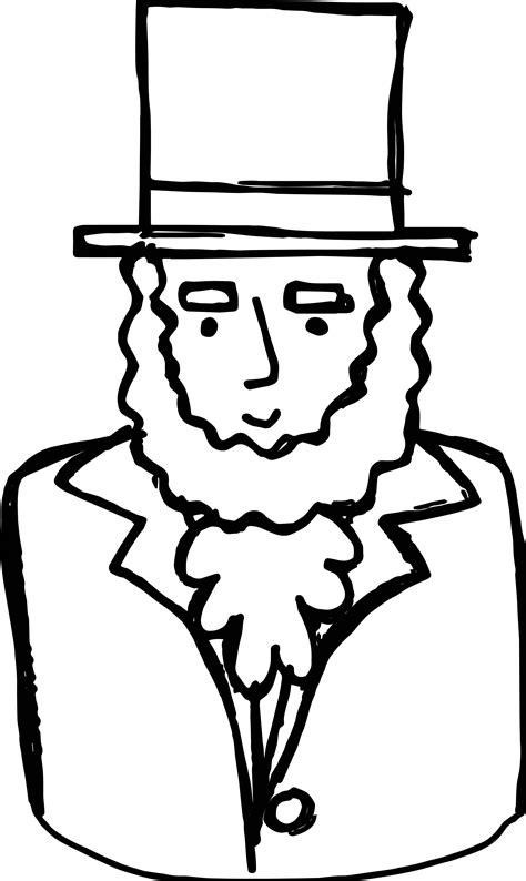 Abraham Lincoln With Hat Drawing at GetDrawings | Free download