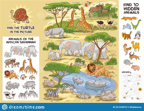 Hidden Animals Hidden Picture Puzzles With Answers - Firdausm Drus