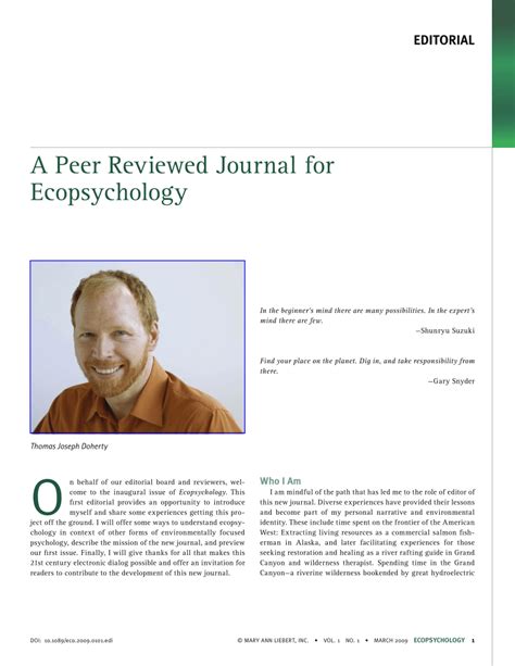 (PDF) A Peer Reviewed Journal for Ecopsychology