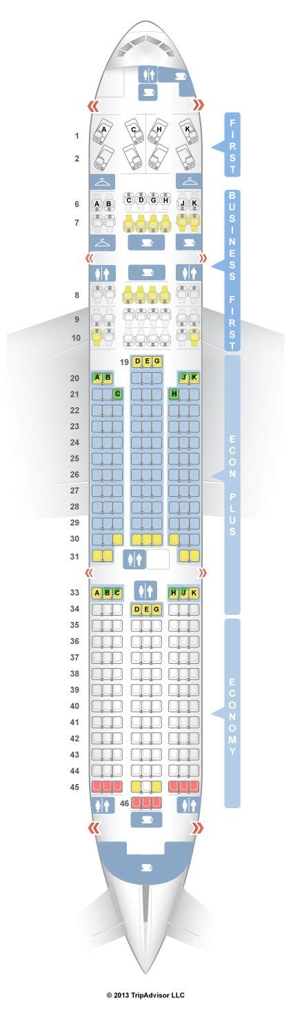 SeatGuru Seat Map United Boeing 777-200 (772) V2 Three Class Intl ...