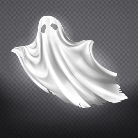 Free Vector | Illustration of white ghost, phantom silhouette isolated ...