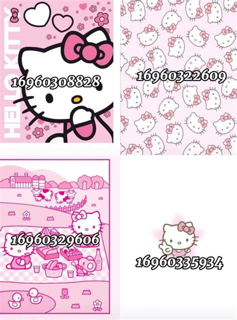 hello kitty bloxburg codes 💗 in 2024 | Preppy decal, Bloxburg decals codes aesthetic, Bloxburg ...