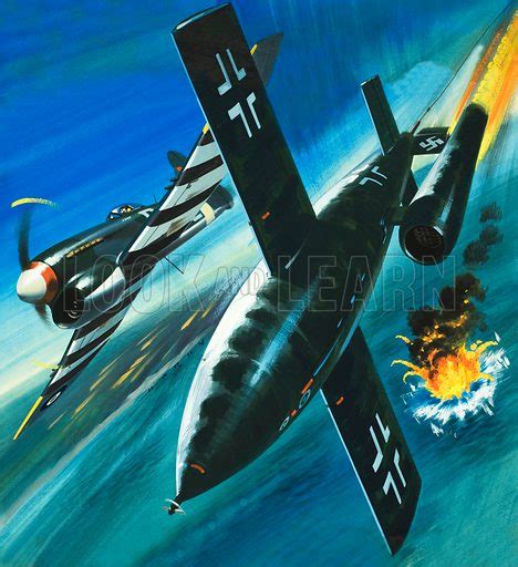 Unidentified British aircraft attacking a German V1 rocket stock image | Look and Learn