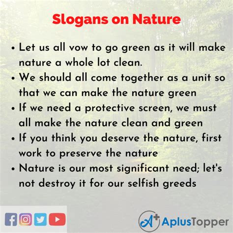 Slogans on Nature | Unique and Catchy Slogans on Nature in English - A ...