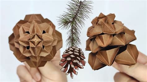 Origami PINE CONE 🌲 | How to make a paper cone - YouTube