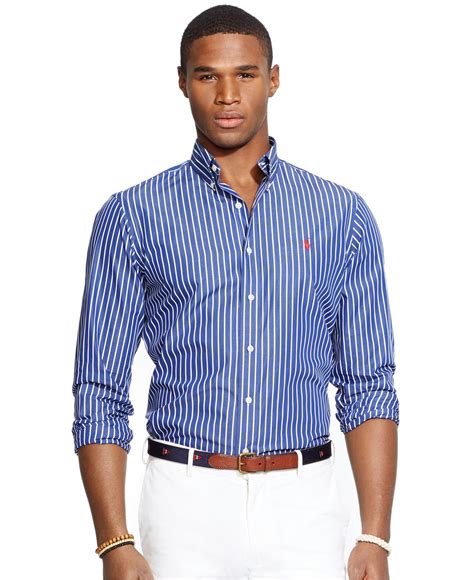 Lyst - Polo ralph lauren Men's Men's Long Sleeve Striped Poplin Shirt ...