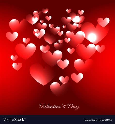 Valentine day hearts in red background Royalty Free Vector