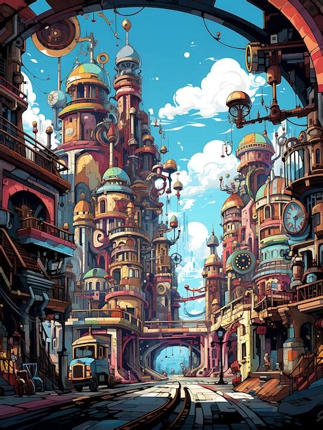 Premium AI Image | Steampunk Cityscape Immerse Yourself in a RetroFuturistic M Digital Concept ...