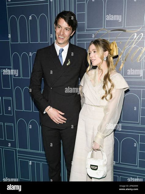 Alexandre Arnault, left, and wife Géraldine Guyot attend the Tiffany & Co. Fifth Avenue flagship ...