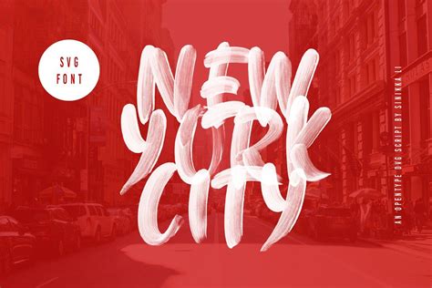 New York City SVG FONT | Watercolor font, Types of lettering, Svg