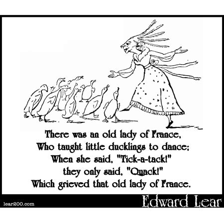 There was an old lady of France | Edward Lear: Two Hundred Years of Nonsense! | Edward lear ...