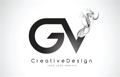 diseño de logotipo de letra gv con humo negro. 5084200 Vector en Vecteezy