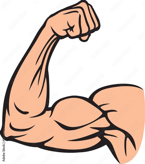 Biceps muscle flexing (arm showing power, bodybuilder, fitness design). Vector Illustration ...