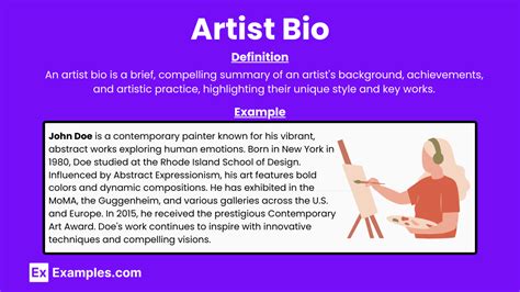 Artist Bio - 20+ Examples, Format, How to Write, PDF