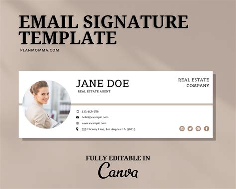 Real Estate Agent Email Signature Design Template Email | Etsy