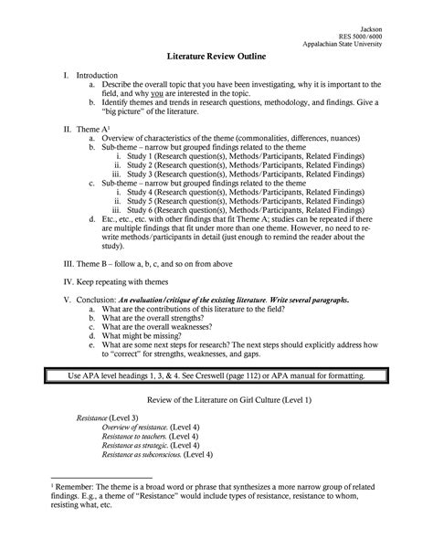 Download literature review template 26 | Literature review outline ...