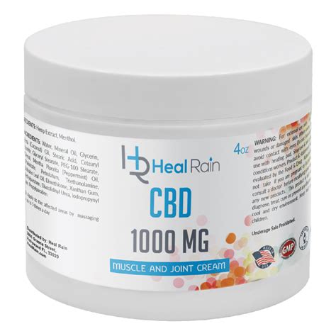 CBD MUSCLE AND JOINT CREAM 4oz 1000MG - HealRain Premium CBD Oil