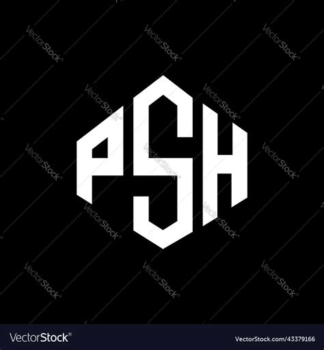 Psh letter logo design with polygon shape Vector Image