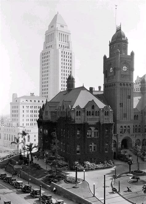 The old Los Angeles County Courthouse, with City Hall in the background ...