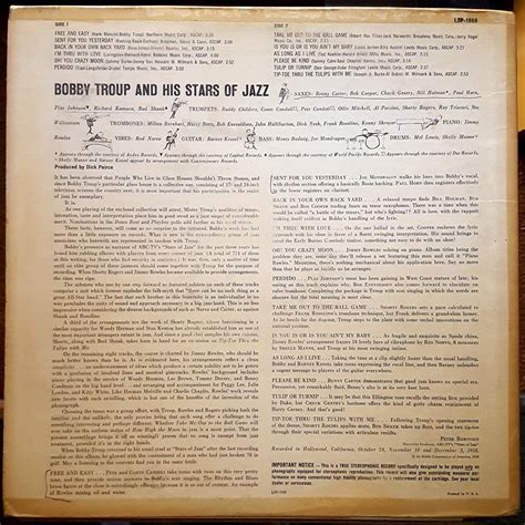 Bobby Troup - And His Stars of Jazz (Vinyl) - Blue Sounds