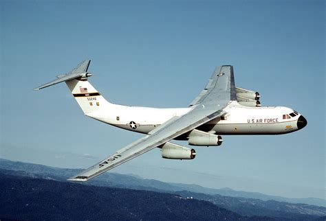 C-141A Starlifter aircraft from the 60 MAW, over the coast near Ukiah ...