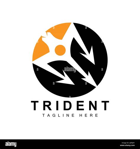 Trident Logo Template Vector Icon Design, god war weapon, spear power ...