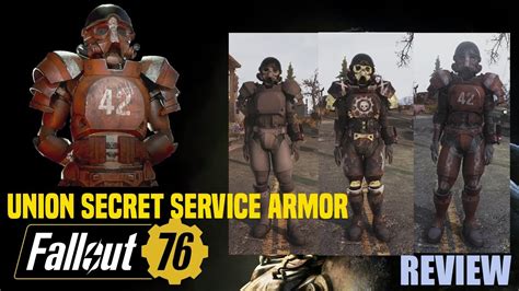 Fallout 76 - Union Secret Service Armor Review [Unlockable for free] - YouTube