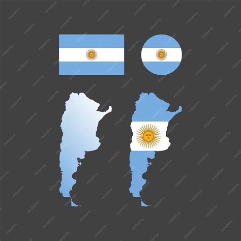 Premium Vector | Argentina national flag and map vectors set