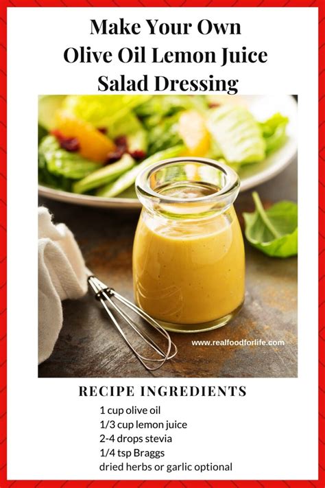 Olive Oil Lemon Juice Salad Dressing Is Delicious And Easy To Make