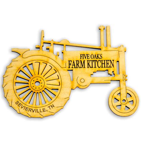 Farm Tractor Laser Cut Hardwood Magnet | Five Oaks Farm Kitchen | Store - Scrambled Jake's ...