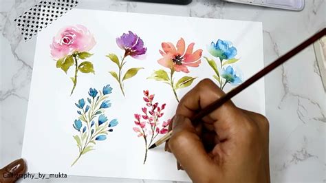 Loose Watercolor flowers painting / Easy watercolor painting tutorial ...