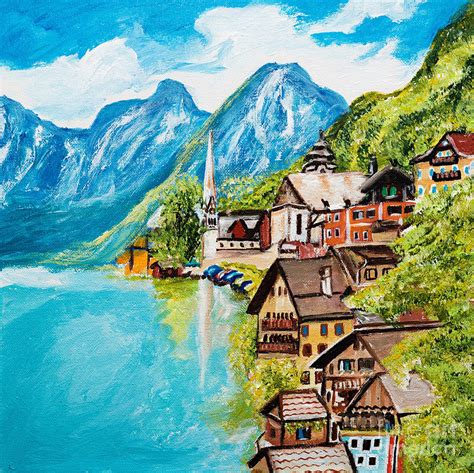 Hallstatt, Austria Painting by Art by Danielle - Pixels