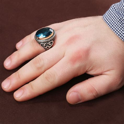 Hanedan Aquamarine Men Ring | Boutique Ottoman Exclusive