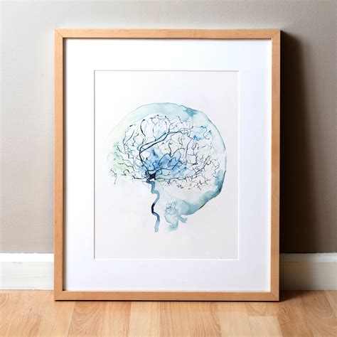 Cerebral Angiography Brain Art Watercolor Brain Painting | Etsy