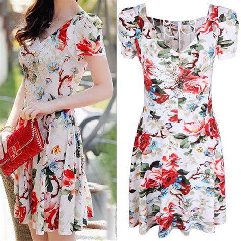 Fashion Printed Puff Sleeve Dress Sc728bf on Luulla