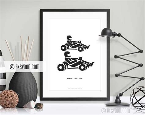 Go Karts Print Minimal Wall Decor Go Kart Race Poster - Etsy