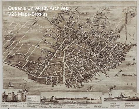 Bird’s Eye View Map of Kingston Ontario, 1875 | Queen's Cabinet of ...