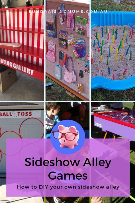 several different pictures with the words slideshow alley games written on them and images of toys